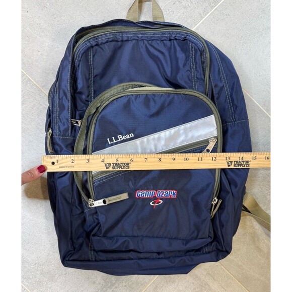 L.L. Bean Deluxe Book Pack Backpack Navy 37L 103372 Camp Ozark Logo - Picture 14 of 14